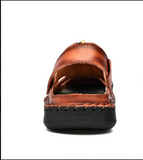 Summer Casual Slippers Fashion Design Comfortable Durable Size 47 48 Blue Genuine Leather Sandals Shoes for Men