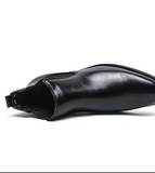 Big Size 38-48 Low Cut Pointed Toe Plain Upper Ankle Boots Fancy Dress Shoes Boots for Men