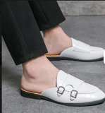 Biggest Size 47 PU Leather Monk Strap Loafers Shoes Breathable Summer Casual Men Half Shoes