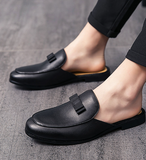 Summer Men Half Shoes Casual Slip on Backless Loafers With Bowknot Durable Comfortable Men Mules
