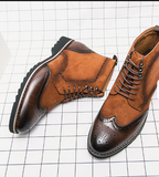 Faux Suede Leather Other Boots Comfortable Lace up Durable Fashion Designers Men Ankle Boots