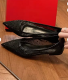 Designer Diamond Rhinestone New Soft Sole Mesh Shoes Flat Slipper Pumps Pointed Toe Women Flat Shoes