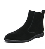 Zip Closure Faux Suede Leather Dress Shoes High Cut Fashion Comfortable Men Ankle Boots