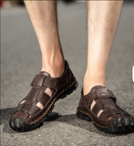 Top Quality Fashion Summer Slippers Cow Leather Material Sandals for Men Anti-Slippery