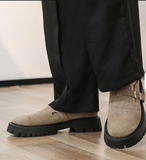 Round Toe Soft Comfortable Backless Half Loafers Classic Good Quality Durable Summer Casual Men Genuine Leather Slippers