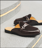 38-46 Faux Suede Leather Dress Shoes Backless Mules Comfortable Classic Summer Men Casual Half Loafers Shoes