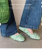Women's Floral Embroidered Ballet Flats with Sheepskin Lining, Soft Fabric Upper and Non-Slip Rubber Sole for Casual Wear