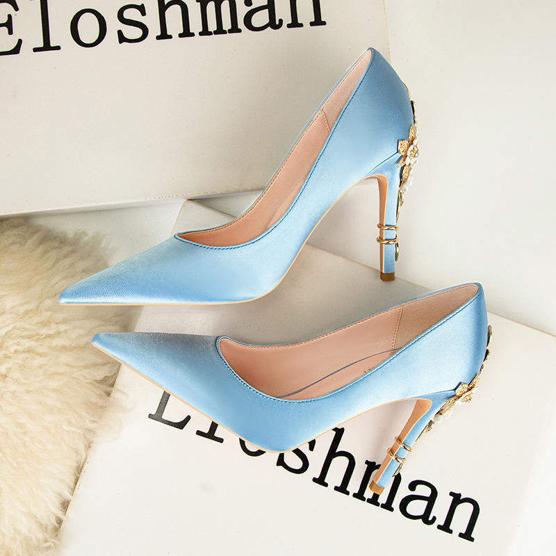 Escarpin Femm Talon Haut Fashion Luxury Braid Wedding Shoes High Stiletto Heels for Ladies