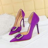 Baby Pink New Trendy Slip on Fashion Shoes Fancy Color Women's Pump Heels