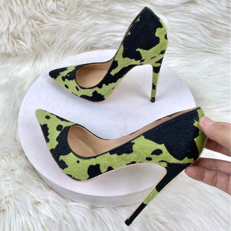 12CM/10CM/8CM Cow Skin Kadin Sandalet Anti-slip Outsole Plus Size 2024 Stilettos Job Shoe Women's High Heels