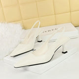 Trendy Color Sandale Talon Summer Sexy Job Shoe Slingback Women Low Heels 2024
