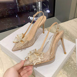 10CM/8CM/6CM Fancy Style Zapatos Mujer De Fiesta Rhinestone Sling Back Strap Women Wedding Party Sexy Heels