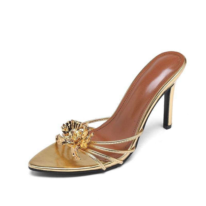 Flower Decorated Sandalias Femeninas Casual Open Toe Sandals Women Heels