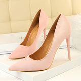 Suede Leather Trendying Factory Custom Pumps High Quality Shoes Women Luxury Heels