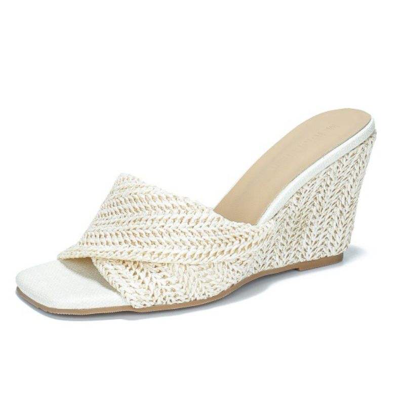 New Trendy Quality Sandalias Plataforma Jute Rubber Sole 2026 Platform Female Wedge Sandals