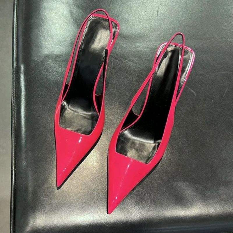 Neon Green/Sexy Rosy Sapato De Salto Slingback Sexy 2025 Trending Luxury Designer Heels
