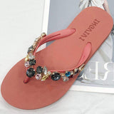 PVC Diamobd Sandals Summer Beach Slipper Thong Girl Flip Flops Woman Shoes Flat Sandals