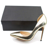 Side Cut Estileto Mujer Fancy Large Size 42 43 Elegant Style Sexy Point Spiked Party Shoes Purple Women Heels