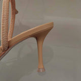 Talons Femme Sexy Mules Diamond Women Slingbacks Pointed Heels for Ladies