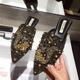 Rhinestone Sandali Donna Femme Summer Slides Loafer Style Flat Women's Sandals for Ladies