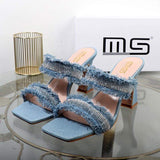 Sandalias Feminina Casual Female Shoes 2024 Fashionable Block Heels for Ladies