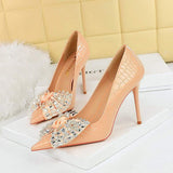 Bayan Ayakkabi Summer New Fashion Pumps Design Elegant Lady High Clear Heels for Women Silver Crystal Shoes