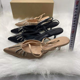 New Arrival Pointed-Toe Stiletto Heels - Elegant Slimming Closed-Toe Back-Strap Women's Heeled Sandals