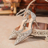 6.5CM/9.5CM Luxury Bling Sequin Quality Female Party Party Shoes Gold Fashion New Style Pumps Heels for Women