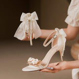 Scarpe Donna Tacco Alto Flower Chaussure Sandals Wedding High Heels for Women
