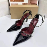 Luxury Talons New Glossy Fashion Pointy Toe Slingback Red Heels for Women