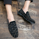 Rhinestone Upper Fashion Design Hot Selling Pointed Toe Durable Classic Dress Shoes Loafers