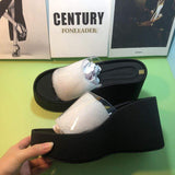 Hot Selling Sandalias Plataforma Height Increasing Transparent Platform Women's Sandals