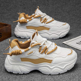 Mens Fashion Unique Rope Laces Chunky Sneakers Breathable Mesh Walking Shoes Non Slip Platform Athletic Dad Shoes
