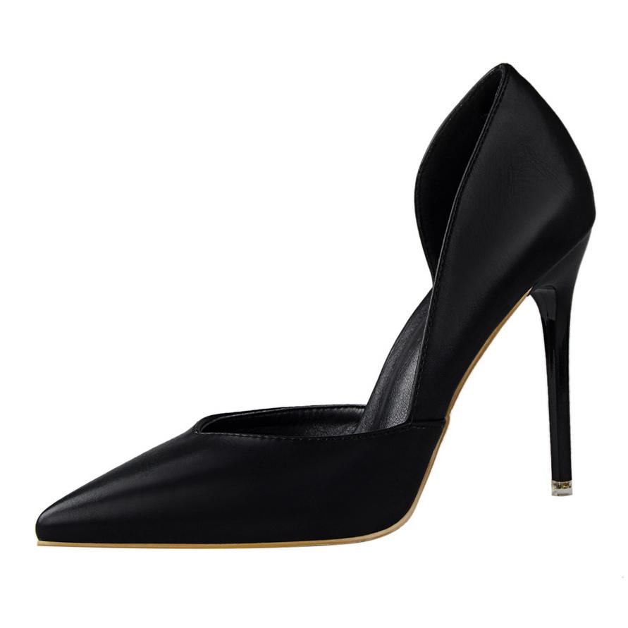 NO MOQ Logo Custom High Quality Sexy Pointed Toe Pink Color Fashion Pumps Ladies Heels Shoes From Big Tree