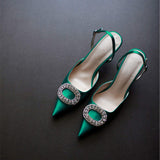 Top Selling 2025 New Buckle Strap Slingback Diamond Wedding Shoes Unique Luxury Diamond Heels for Ladies Shoes
