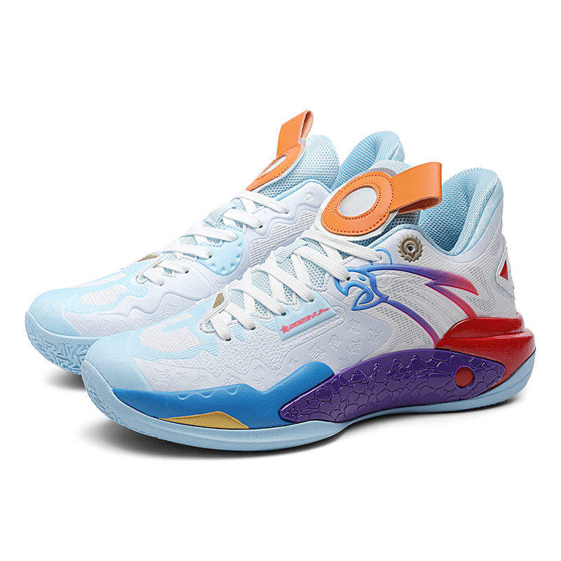 Glow in Dark Men Basketball Shoes High Performance Court Sneakers Breathable Mesh Athletic Footwear With Galaxy Gradient Midsole