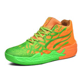 Mens Basketball Shoes Colorful Graffiti Printed High Top Sneakers Vibrant Galaxy Pattern Streetball Athletic Training Footwear