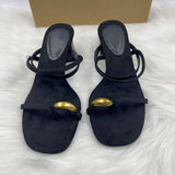 New Style Retro Women's Open-Toe Thin-Strap Roman Low Chunky-Heel Sandals for Outdoor Wear