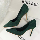 Big Size 42 43 Sepatu Wanita Sexy Fashion Suede Leather Dress Pumps Women Pencil Heels for Ladies Shoes