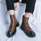 High Ankle Gentlemen Footwear Wedding Groom Shoes Comfortable Black Lace up Boots for Men