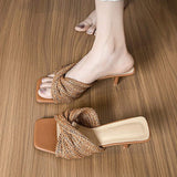 Sandale Femme New Arrival Other Shoes Heels Slipper Square Toe 2025 Summer Sandals