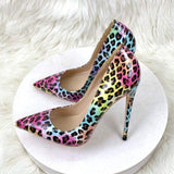 Colorful Leopard Plus Size Chaussures Talon New Fashion Stilettos High Heel Women's Pumps for Ladies