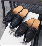 Classic Design Hot Selling Fashion Comfortable Bowknot Backless Loafers Formal Casual Half Shoes for Men
