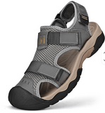 Summer Casual Breathable Mesh Durable Men Sandals Classic Toe Cover Handsome Lightweight Flat Beach Shoes