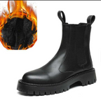 Versatile British Style High Top White Color Chelsea Chimney Boots Winter PU Leather Working Boots for Men