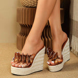 Products Chaussure Femme Casual Shoes Flower Flip Flop Summer Wedge Platform Sandals