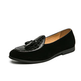 Casual Business Formal PU Shoes Classic Design Green Durable Comfortable Tassel Loafers Dress Shoes for Men