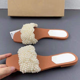 Sandale Plat Pearl Diamond Outdoor New Spring Korean Sandals for Women