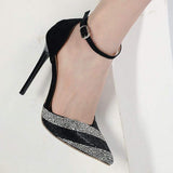 Tacones Altos New Fashion Women Suede Black Heels for Ladies