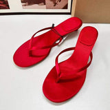 Red Chaussure Femme Transparente Flip Flop Thong Trendy Sexy Woman Heels